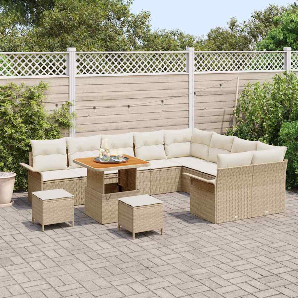 Garten-Sofa-Set 12 pcs Beige und Creme 80 x 80 x 71 cm