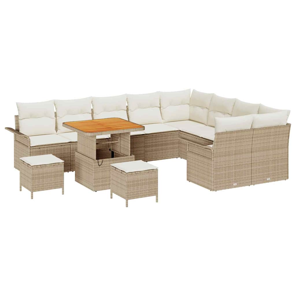 Garten-Sofa-Set 12 pcs Beige und Creme 80 x 80 x 71 cm