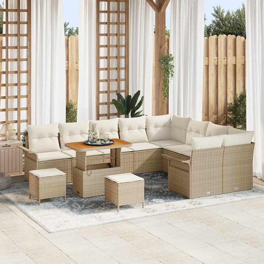 Garten-Sofa-Set 12 pcs Beige und Creme 90 x 55 x 71 cm