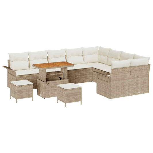 Garten-Sofa-Set 12 pcs Beige und Creme 90 x 55 x 71 cm