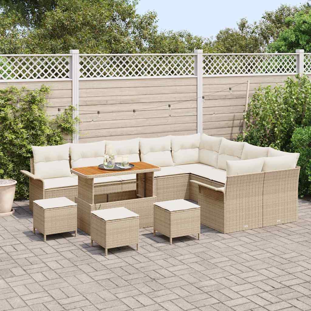 Garten-Sofa-Set 13 pcs Beige und Creme 110 x 55 x 71 cm