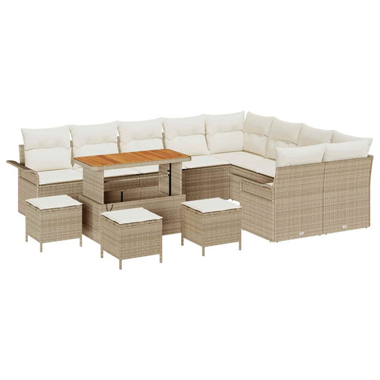 Garten-Sofa-Set 13 pcs Beige und Creme 110 x 55 x 71 cm