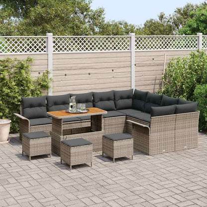 Garten-Sofa-Set mit Kissen 13 pcs Grau 110 x 55 x 71 cm