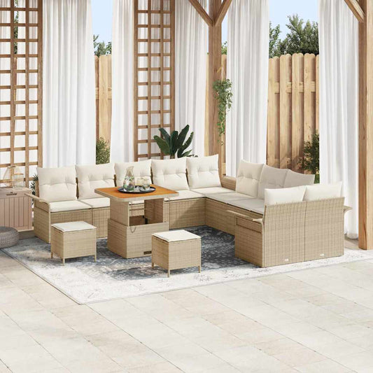 Garten-Sofa-Set 13 pcs Beige und Creme 80 x 80 x 71 cm