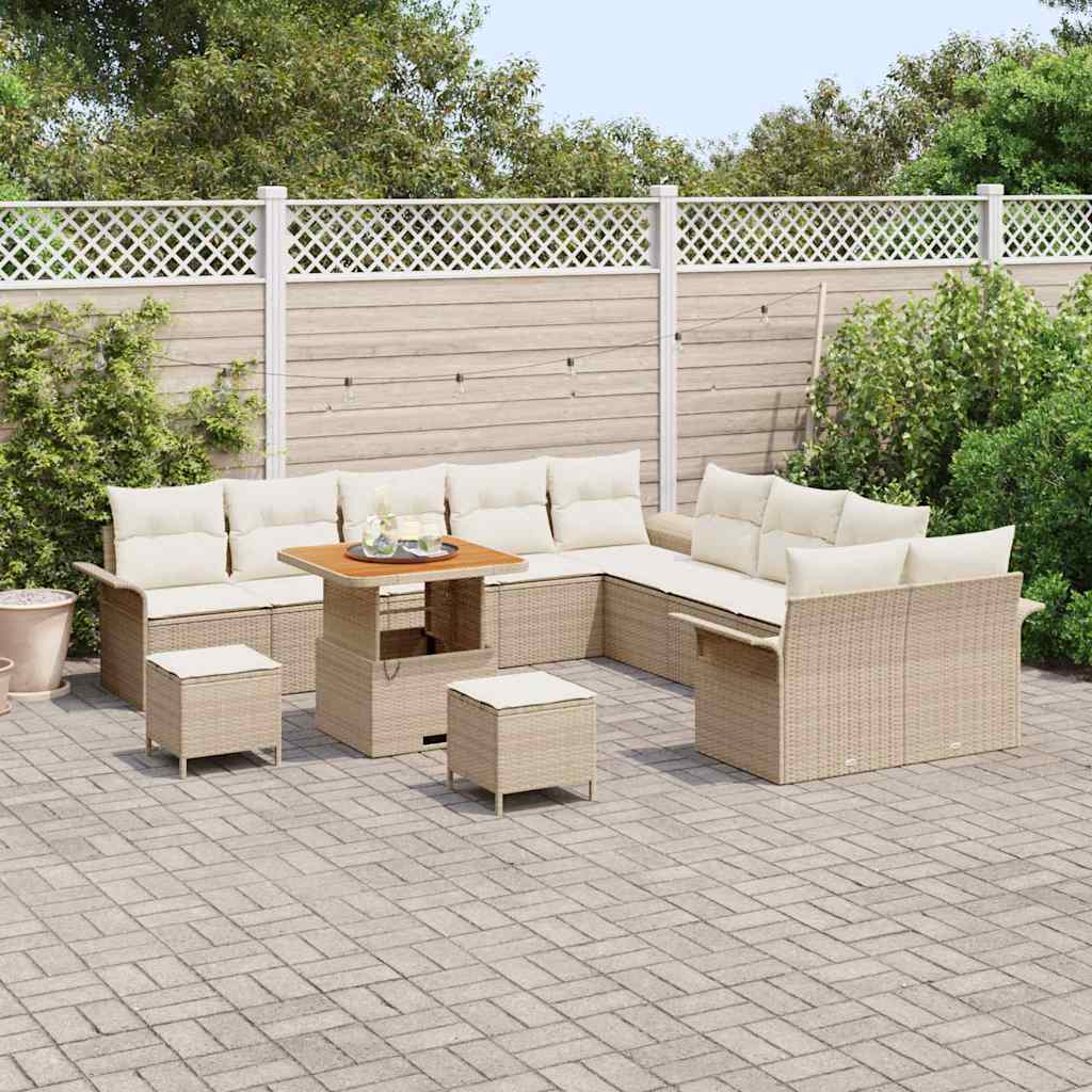 Garten-Sofa-Set 13 pcs Beige und Creme 80 x 80 x 71 cm