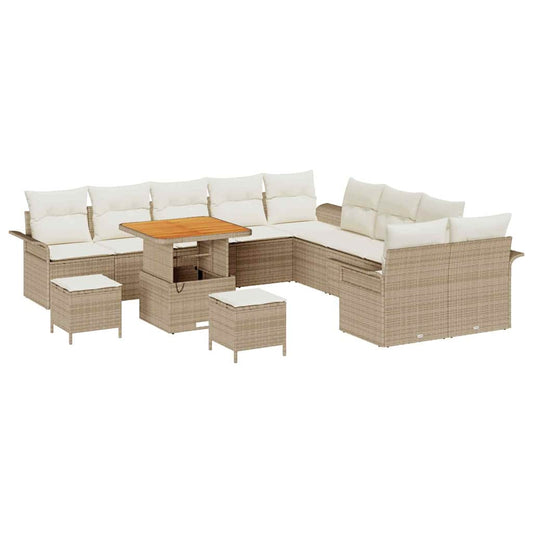Garten-Sofa-Set 13 pcs Beige und Creme 80 x 80 x 71 cm