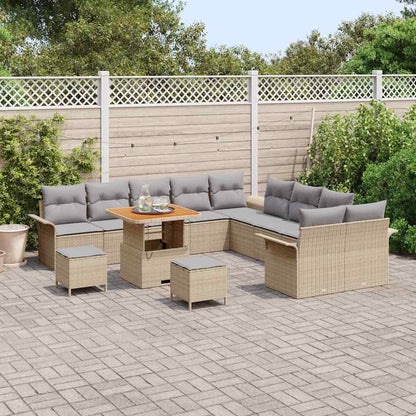 Garten-Sofa-Set 13 pcs Beige und Hellgrau 80 x 80 x 71 cm