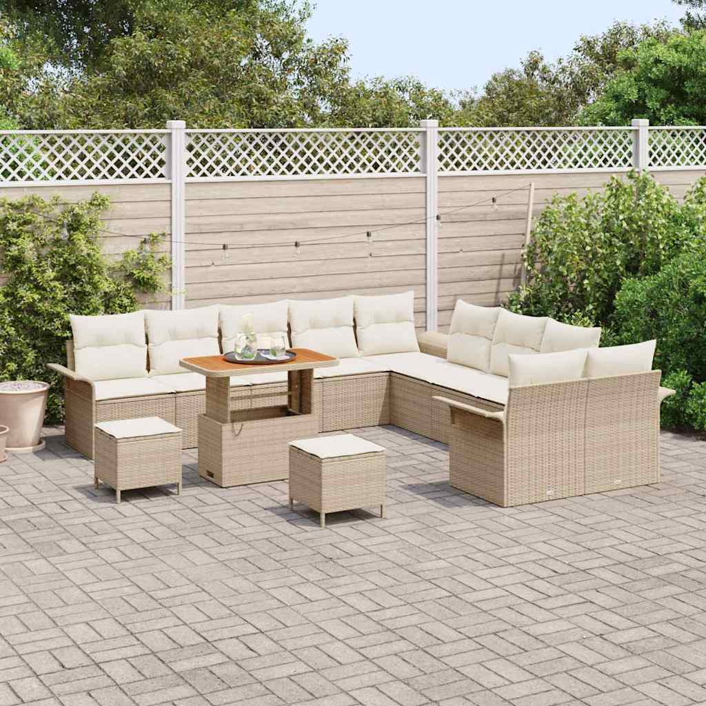 Garten-Sofa-Set 13 pcs Beige und Creme 90 x 55 x 71 cm