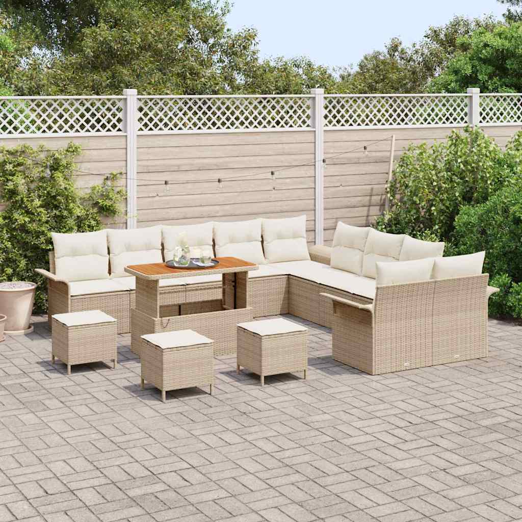 Garten-Sofa-Set 14 pcs Beige und Creme 110 x 55 x 71 cm