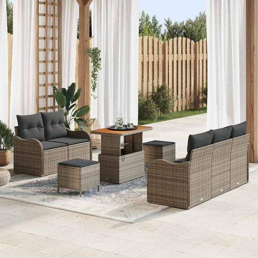 Garten-Sofa-Set mit Kissen 8 pcs Grau 90 x 55 x 71 cm