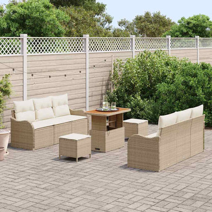 Garten-Sofa-Set 9 pcs Beige und Creme 90 x 55 x 71 cm