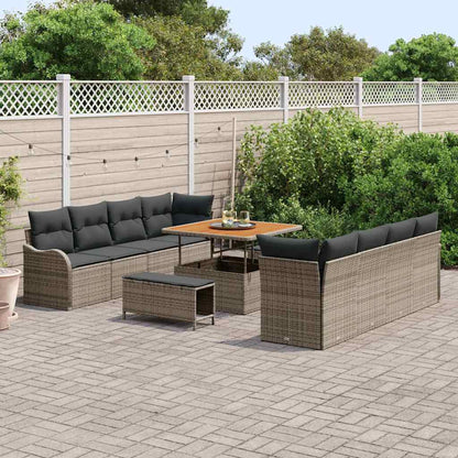 Garten-Sofa-Set mit Kissen 11 pcs Grau 100 x 100 x 71 cm