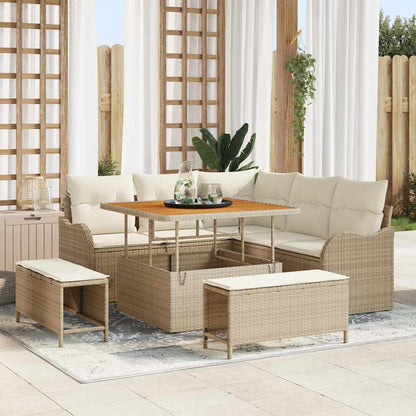 Garten-Sofa-Set 8 pcs Beige und Creme 100 x 100 x 71 cm