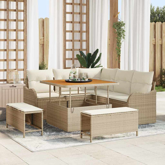 Garten-Sofa-Set 8 pcs Beige und Creme 100 x 100 x 71 cm