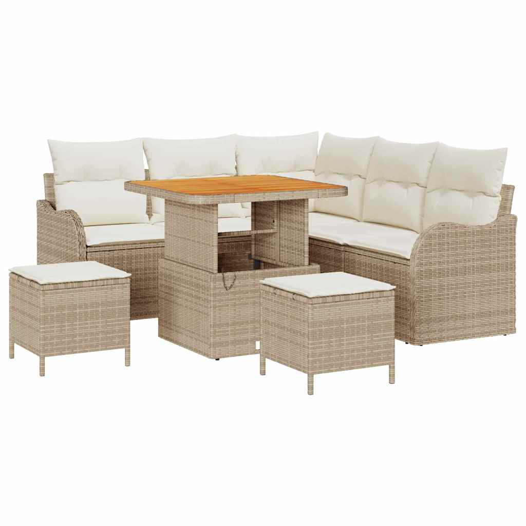 Garten-Sofa-Set 8 pcs Beige und Creme 80 x 80 x 71 cm