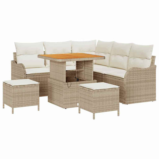 Garten-Sofa-Set 8 pcs Beige und Creme 80 x 80 x 71 cm