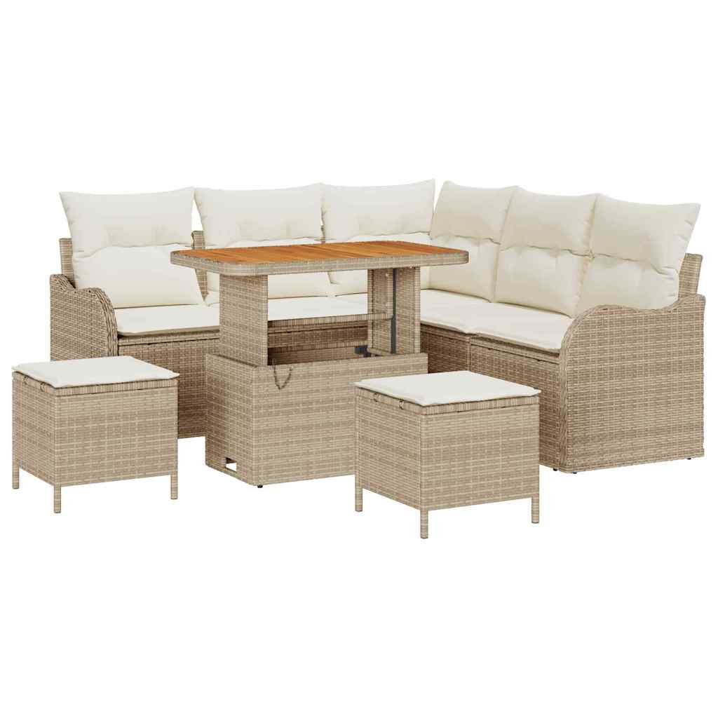 Garten-Sofa-Set 8 pcs Beige und Creme 90 x 55 x 71 cm