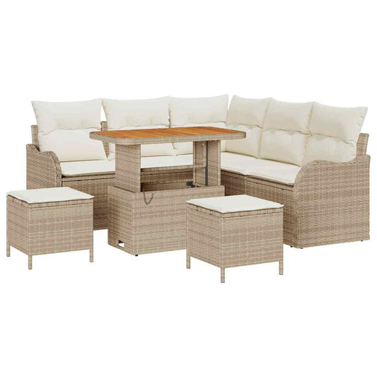 Garten-Sofa-Set 8 pcs Beige und Creme 90 x 55 x 71 cm