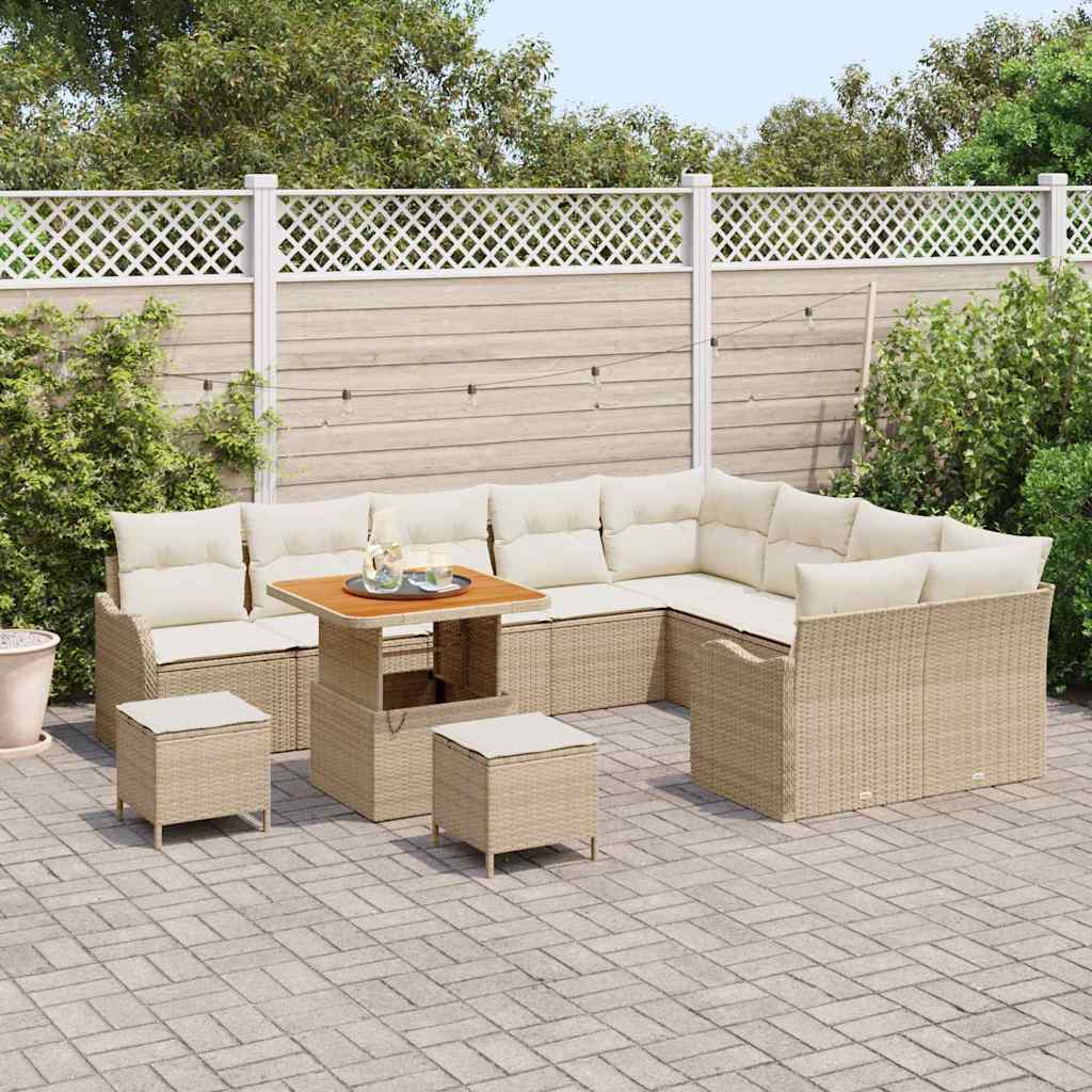 Garten-Sofa-Set 12 pcs Beige und Creme 80 x 80 x 71 cm