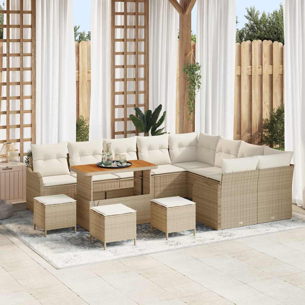 Garten-Sofa-Set 13 pcs Beige und Creme 110 x 55 x 71 cm