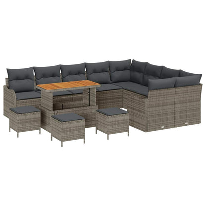 Garten-Sofa-Set mit Kissen 13 pcs Grau 110 x 55 x 71 cm