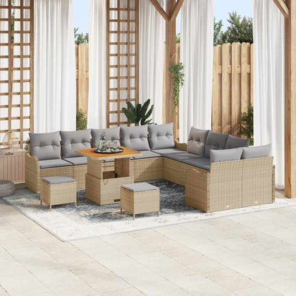 Garten-Sofa-Set 13 pcs Beige und Hellgrau 80 x 80 x 71 cm