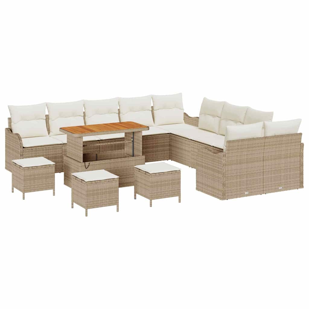 Garten-Sofa-Set 14 pcs Beige und Creme 110 x 55 x 71 cm