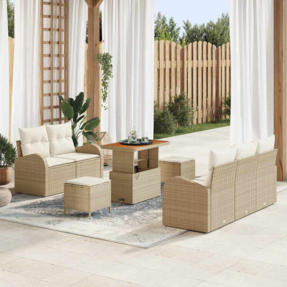 Garten-Sofa-Set 8 pcs Beige und Creme 90 x 55 x 71 cm