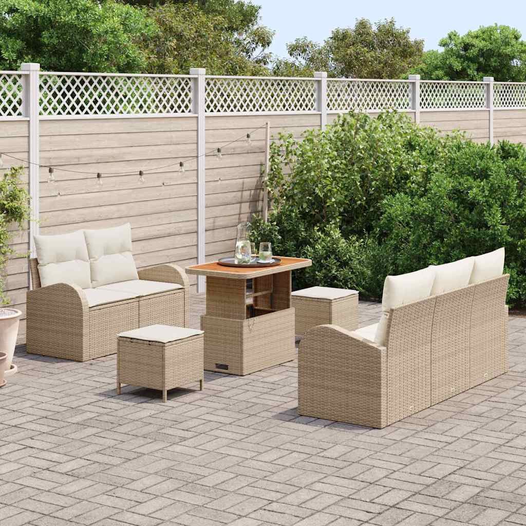 Garten-Sofa-Set 8 pcs Beige und Creme 90 x 55 x 71 cm