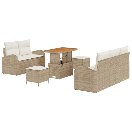 Garten-Sofa-Set 8 pcs Beige und Creme 90 x 55 x 71 cm