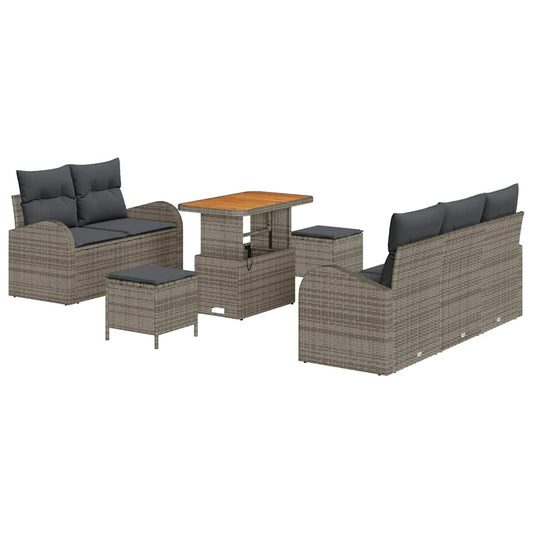 Garten-Sofa-Set mit Kissen 8 pcs Grau 90 x 55 x 71 cm