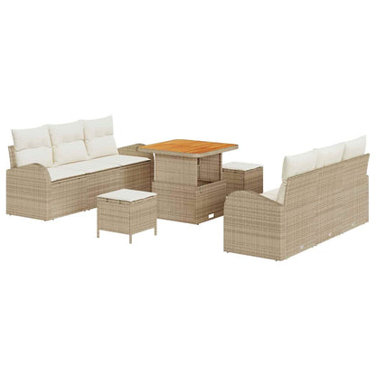 Garten-Sofa-Set 9 pcs Beige und Creme 80 x 80 x 71 cm
