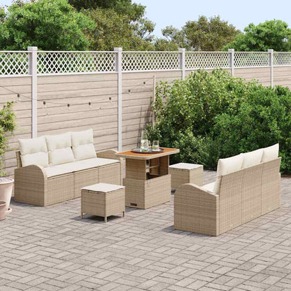 Garten-Sofa-Set 9 pcs Beige und Creme 90 x 55 x 71 cm