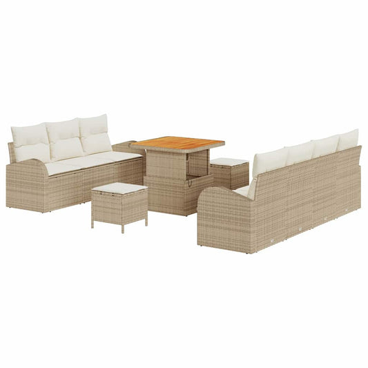 Garten-Sofa-Set 10 pcs Beige und Creme 80 x 80 x 71 cm