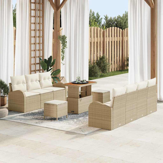 Garten-Sofa-Set 10 pcs Beige und Creme 90 x 55 x 71 cm
