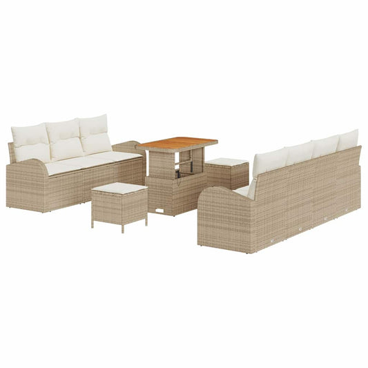 Garten-Sofa-Set 10 pcs Beige und Creme 90 x 55 x 71 cm