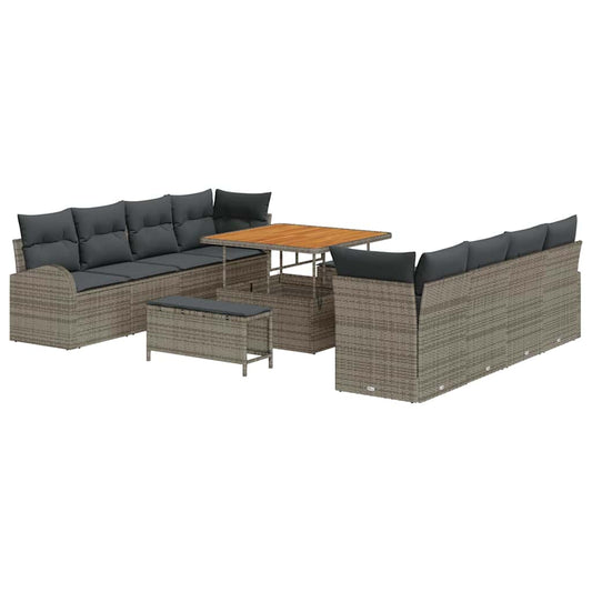 Garten-Sofa-Set mit Kissen 11 pcs Grau 100 x 100 x 71 cm