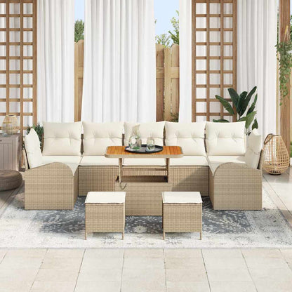 Garten-Sofa-Set 10 pcs Beige und Creme 90 x 55 x 71 cm