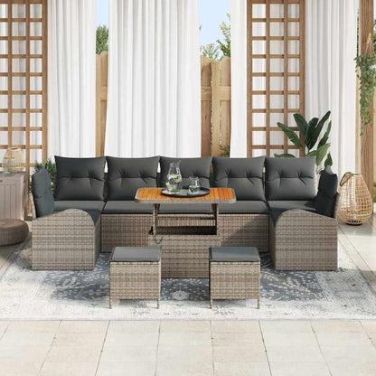 Garten-Sofa-Set mit Kissen 10 pcs Grau 90 x 55 x 71 cm