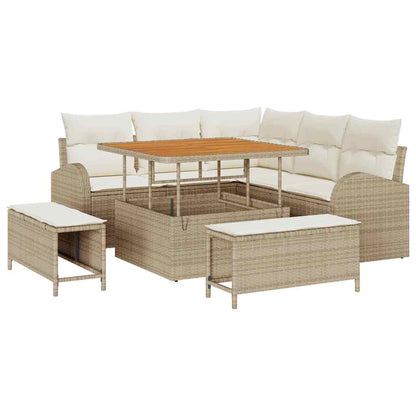 Garten-Sofa-Set 8 pcs Beige und Creme 100 x 100 x 71 cm