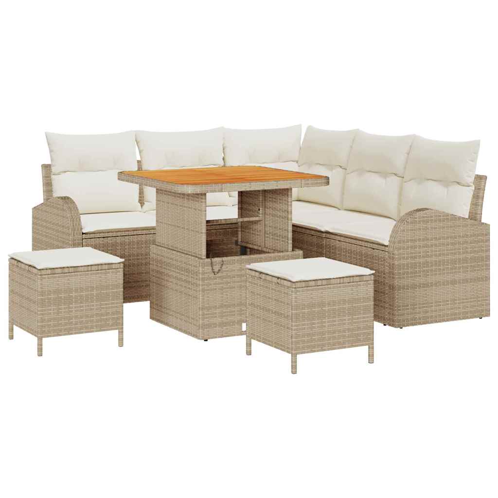 Garten-Sofa-Set 8 pcs Beige und Creme 80 x 80 x 71 cm