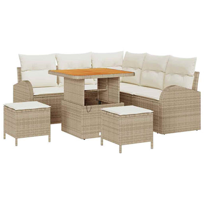 Garten-Sofa-Set 8 pcs Beige und Creme 80 x 80 x 71 cm