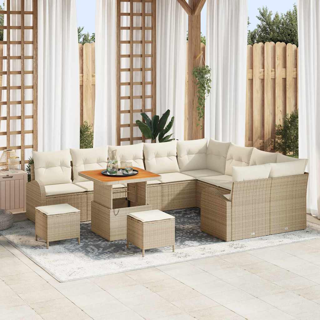Garten-Sofa-Set 12 pcs Beige und Creme 80 x 80 x 71 cm