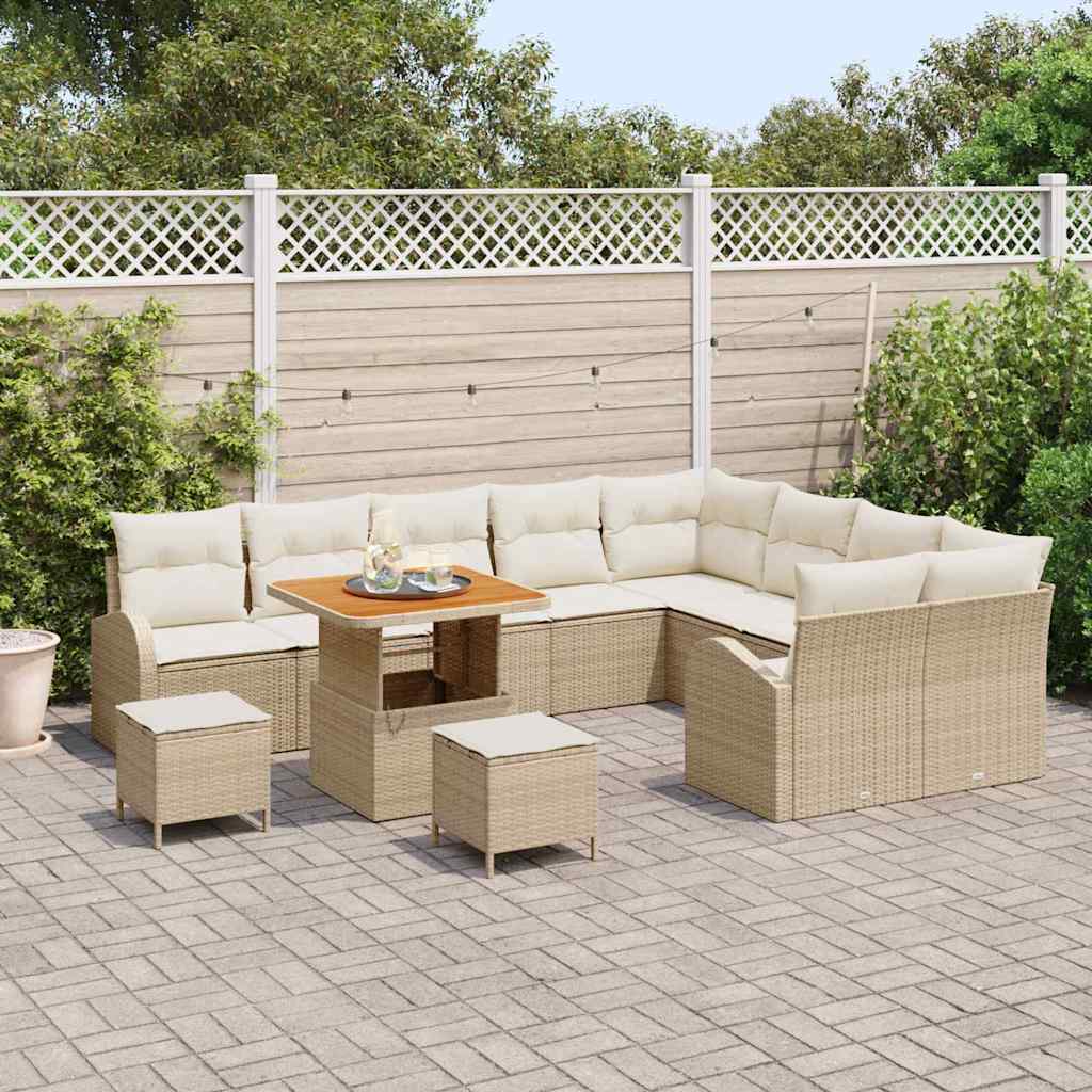 Garten-Sofa-Set 12 pcs Beige und Creme 80 x 80 x 71 cm