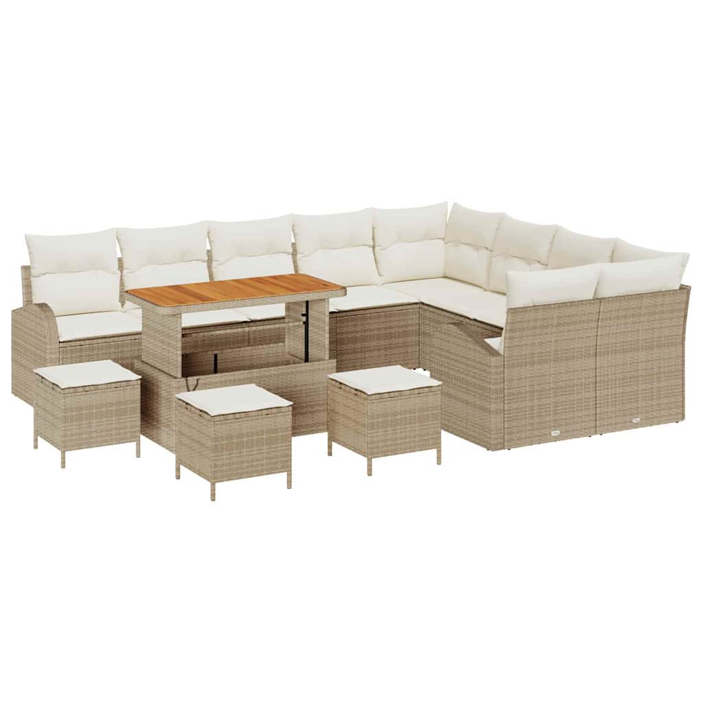 Garten-Sofa-Set 13 pcs Beige und Creme 110 x 55 x 71 cm