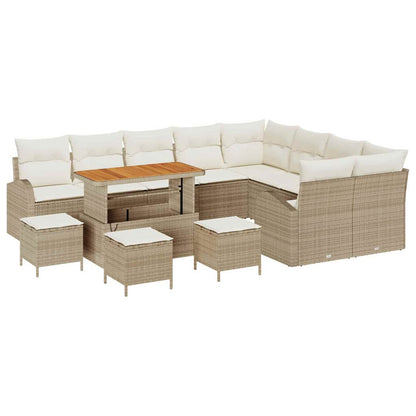 Garten-Sofa-Set 13 pcs Beige und Creme 110 x 55 x 71 cm