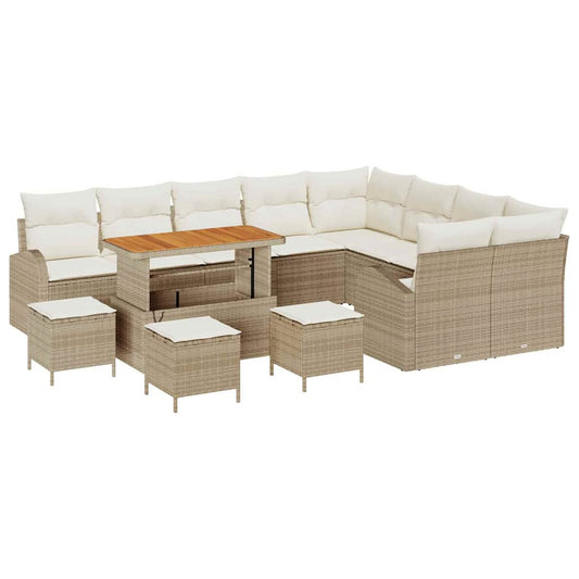Garten-Sofa-Set 13 pcs Beige und Creme 110 x 55 x 71 cm