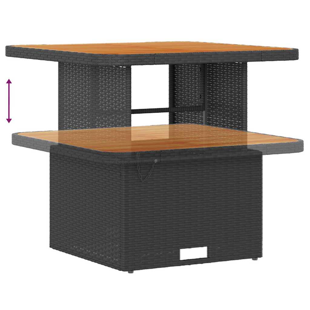 Garten-Sofa-Set mit Kissen mit Speicher Schwarz 80 x 80 x 71 cm