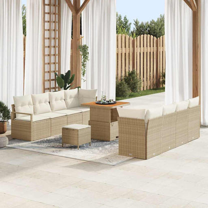 Garten-Sofa-Set mit Kissen Beige und Creme 80 x 80 x 71 cm