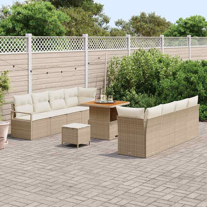 Garten-Sofa-Set mit Kissen Beige und Creme 80 x 80 x 71 cm